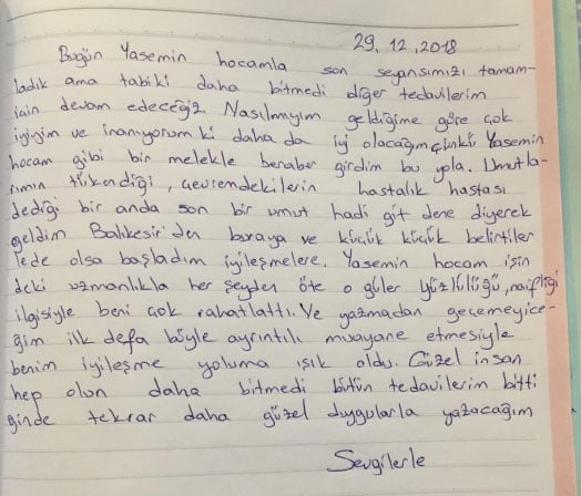 Manuel Terapi- Ayrıntılı muayene etmesiyle benim iyileşme yoluma ışık oldu.